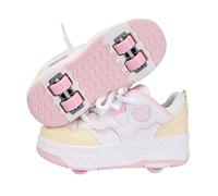 Surwin Zapatillas con Ruedas Niña, Estilo Amor Corazón Zapatos de Niños con Ruedas 2 en 1 Zapatillas de Skateboard Diseño Cordones Zapatos de Skate Roller Skate Shoes Sneakers Moda (Rosa,36)