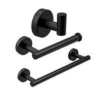 Sus 304 Set de Accesorios de Hardware de baño de Acero Inoxidable de Acero Inoxidable, Barra de Toallas montadas en la Pared colchado de Toallas Negras Mate Gancho de bañera, Soporte de Papel