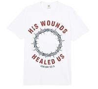Sus heridas Nos sanaron Isaías 53:5 Crown Faith Comfort Colors Adult Heavyweight T-Shirt