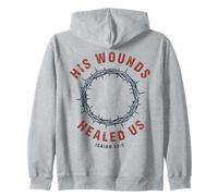 Sus heridas Nos sanaron Isaías 53:5 Crown Faith Sudadera con Capucha