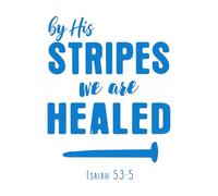 Sus llagas nos curan - Letras cristianas Calcomanías de pared 68x90.4cm No daña la superficie de la pared Azul