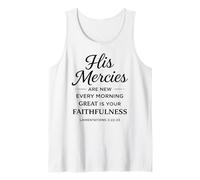 Sus misericordias Son Nuevas Cada mañana Lamentaciones 3:22-23 Fe Camiseta sin Mangas