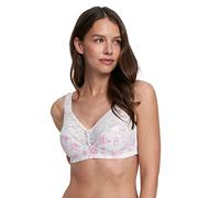 Susa Baumwoll BH Basic Sujetador, weiß/Rose-Print, 120DD para Mujer
