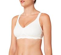 Susa Sujetador de algodón para Mujer con Aros de algodón orgánico con Copas Preformadas sin Costuras, Encaje Decorativo de Tul, Blanco (Naturaleza 229), 95B