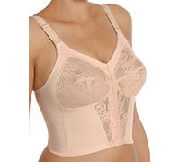 Susa Ohne Bügel Longline BH Classics Sujetador sin Aros con Aspecto Femenino Gracias al Inserto de Encaje, Semitransparente con Copas Cosidas de 3 Piezas, Skin, 110C para Mujer