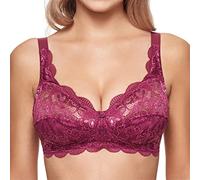 Susa Damen BH ohne Bügel aus elastischer Spitze Latina Sujetador sin Aros, Rosa (Pflaume 118), 75D para Mujer
