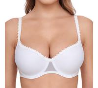 Susa Wiesn-Zauber - Sujetador Tirolesa con Aros Push-up con Conchas Especialmente voluminosas, Sujetador con diseño Sencillo para un Escote Impresionante, Blanco (Weiß 003), 110B