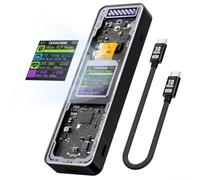 susaa Carcasa para SSD Smart 2280 M.2 NVMe Cyber Design Explorer Edition con Pantalla LCD, Máx. 10 Gbps, Tipo C, Color Negro