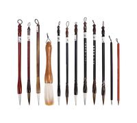 susaa Juego de 12 Pinceles de Caligrafía China: Juego de Pinceles para Pintar, Escribir, Acuarela, Sumi, Pinceles de Arte de Dibujo Japonés Kanji