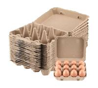 susaa Paquete de 20 Cartones de Huevos, Cartones de Huevos Cuadrados de Pulpa de Papel Huevos, Contenedores de Cartones de Huevos Bandeja de Huevos Vacía Soporte para Huevos de Pulpa