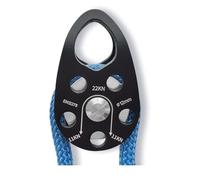 susaa Polea de Escalada en de Aleación de Aluminio de 22 KN, Liviana, Portátil, Resistente, de una Sola Polea Fija, Color Negro