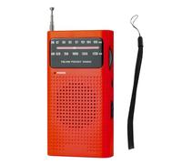 susaa Radio Portátil Pequeña de Banda, Miniradio de Bolsillo con Puntero Am FM para Correr, Acompañar, Viajar, Analógica, Roja