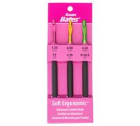 Susan Bates Juego de agujas de ganchillo SZ I9-K105, tamaños I9/5,5 mm, J10/6 mm y K10,5/6,5 mm