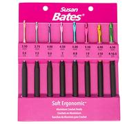 Susan Bates Juego de ganchos de ganchillo SZ E4-K105, tamaños E4/3,5 mm a K10,5/6,5 mm