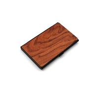 SUSANMAISON Tarjetero de metal negro de nogal para tarjetas de visita, logotipo, letras, relaciones públicas, conferencias de bienestar, promoción de publicidad comercial, juego de regalo (madera de