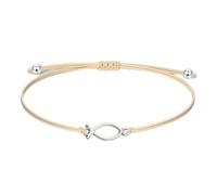 Susan's Choice Pulsera cristiana con cuerda trenzada ajustable - Pulsera Ichthys oro rosa, Nailon