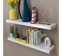 Susany 2X Estantes Flotantes Estantería de Pared Librerías de Salón Decoración del Hogar DM Blanco 80 x 20 x 3,8 cm Estantes de Pared Flotante