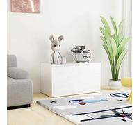 Susany Baúl de Almacenamiento Caja de Almacenamiento Cofre de almacenaje Arcón Multiuso Aglomerado Blanco Brillante 84x42x46 cm
