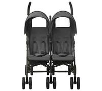 Susany Cochecito gemelar, cochecito doble, cochecito pequeño, plegable, con capota y cinturón, antracita acero