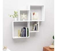 Susany Estante de Cubo de Pared Estantes Pared Decorativo Estante para Libros Colgantes Estantes Colgar para Salón Sala de Estar y Dormitorio Aglomerado Blanco 80x15x78,5cm