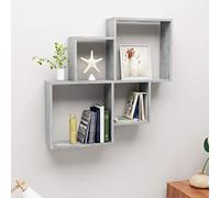 Susany Estante de Cubo de Pared Estantes Pared Decorativo Estante para Libros Colgantes Estantes Colgar para Salón Sala de Estar y Dormitorio Aglomerado Gris Hormigón 80x15x78,5cm