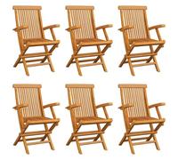 Susany Sillas de jardín plegables Silla de comedor Silla de jardín de teca plegable Silla de jardín de teca 6 piezas madera maciza de teca