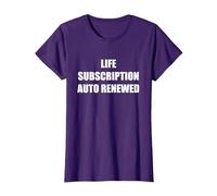Suscripción de Vida renovada automáticamente Camiseta, Mujer, Morado, XL