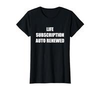 Suscripción de Vida renovada automáticamente Camiseta, Mujer, Negro, S