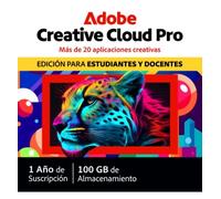 Suscripción individual a Adobe Creative Cloud | Edición para estudiantes y profesores | 2 Instalaciones | 1 Año