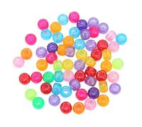 Suseiuua Paquete de 200 cuentas redondas acrílicas para el cabello para niños y niñas, trenzas coloridas que brillan en la oscuridad, accesorios para mujeres y niñas, cuentas de cabello que brillan en