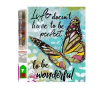 SusggO Diamond Painting, Set Pintura de Diamantes 30cmX40cm Diamond Painting Kit completo accesorios DiY 5D Cuadro Punto de Cruz Bordados Manualidades Decoracion Hogar Pared (MARIPOSA MENSAJE)