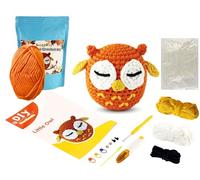 SusggO Kit Amigurumi Kit Ganchillo Principiantes Completo Crochet - Ovillos de HILO EASY PEASY TUBULAR ANTI-DESHILACHADO Crochet Kit - Video Tutorial Paso a Paso - Kit Crochet DIY (ENZO EL BUHO)