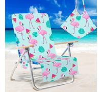 SusggO Toalla Funda para Silla de Playa Plegable 150x73cm 240gsm - Antiarena, Microfibra Secado Rapido Absorbente Piscina Flamencos