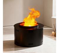 Sushangmao Chimenea De Vapor De Agua 3D Redonda Mejorada/Humidificador/Chimenea De Vapor De Agua 3D, Efecto De Llama Realista, Brillo De Niebla/Llama Ajustable, Control Remoto Y Táctil 50cm/19.6in