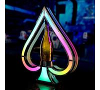 Sushangmao Expositor De Botellas De Licor con Luz Led, Ajustable, con As De Picas, 7 Colores, con Control Remoto, Base De 10 Cm De Diámetro, Ideal para Bares, Discotecas Y Fiestas