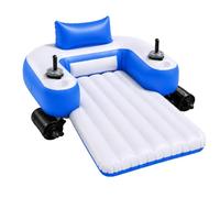 Sushangmao Flotador Motorizado para Piscina para Adultos, Tumbona Inflable con Opciones De Motor Simple O Doble, Control De Joystick De 360°, Batería De 5200 Mah, Respaldo, Portavasos B