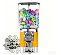 Sushangmao Máquina Expendedora De Dulces, Máquina De Chicles para Niños, Personalizable para Un Tamaño 25-35 Mm / 1-1,38 Pulgadas, Incluye 100 Bolas Y 50 Fichas para Hogar O Tiendas De Juegos Yellow