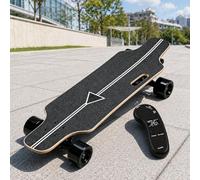 Sushangmao Skateboard Eléctrico, Longboard Eléctrico con Mando LED Mejorado - Velocidad Máxima 25 O 50 Km/H, Control De 4 Velocidades, Capacidad 150 Kg, para Adultos Y Adolescentes Single-Drive-15km