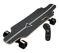 Sushangmao Skateboard Eléctrico, Longboard Eléctrico - Plataforma De 7 Capas De Arce con Absorción De Golpes, Motor Sin Escobillas 300 O 700W, Mando LED con Control De 4 Velocidades Single-Drive-15km