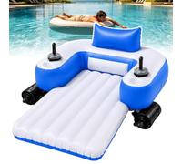 Sushangmao Tumbona Flotante Motorizada para Adultos, Tumbona de Piscina Recargable, Flotador Eléctrico Recargable con Control Joystick 360°, Respaldo, Flotador de Piscina 330 LB para Lago B