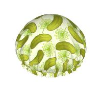 Sushi Dill Pickles - Gorros de ducha para mujeres y hombres, reutilizables, impermeables, antideslizantes, de secado rápido, pelo largo y corto