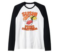 Sushi Divertido lo arregla Todo Amante de la Comida Camiseta Manga Raglan