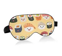 Sushi Faces Sashimi Set Máscaras para los ojos Bloques de cubierta Máscara de sueño ligera Cubierta de sombra Venda para los ojos Cubierta de sombra de ojos relajante con correa ajustable para la cabe