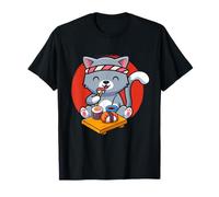 Sushi Gato Comiendo Nigiri Kawaii Arte Japonés Amante de la Comida Camiseta