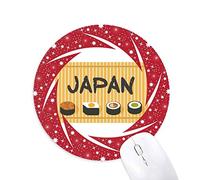 Sushi japonés tradicional cruisine Wheel mouse pad de goma roja redonda