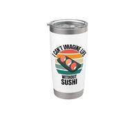 Sushi lindo retro No puedo imaginar la vida sin sushi Vaso térmico de acero inoxidable de doble pared
