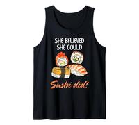Sushi Mujeres Cita Empoderamiento Juego de Palabras Divertido Foodie Humor Arte Camiseta sin Mangas