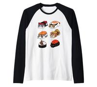 Sushi Munchkin Cat Camiseta Manga Raglan