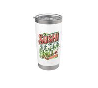Sushi Rockstar Roll Comida Japonesa Cita Amante Humor Divertido Vi Vaso térmico de acero inoxidable de doble pared
