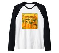 Sushi Roll Nuggets de Pollo Lindo Kawaii Divertido Comida Rápida Camiseta Manga Raglan
